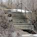 The earth below a set of steps leading to the Huron River appears to be erroding on Wednesday, March 6, 2013. Melanie Maxwell I AnnArbor.com